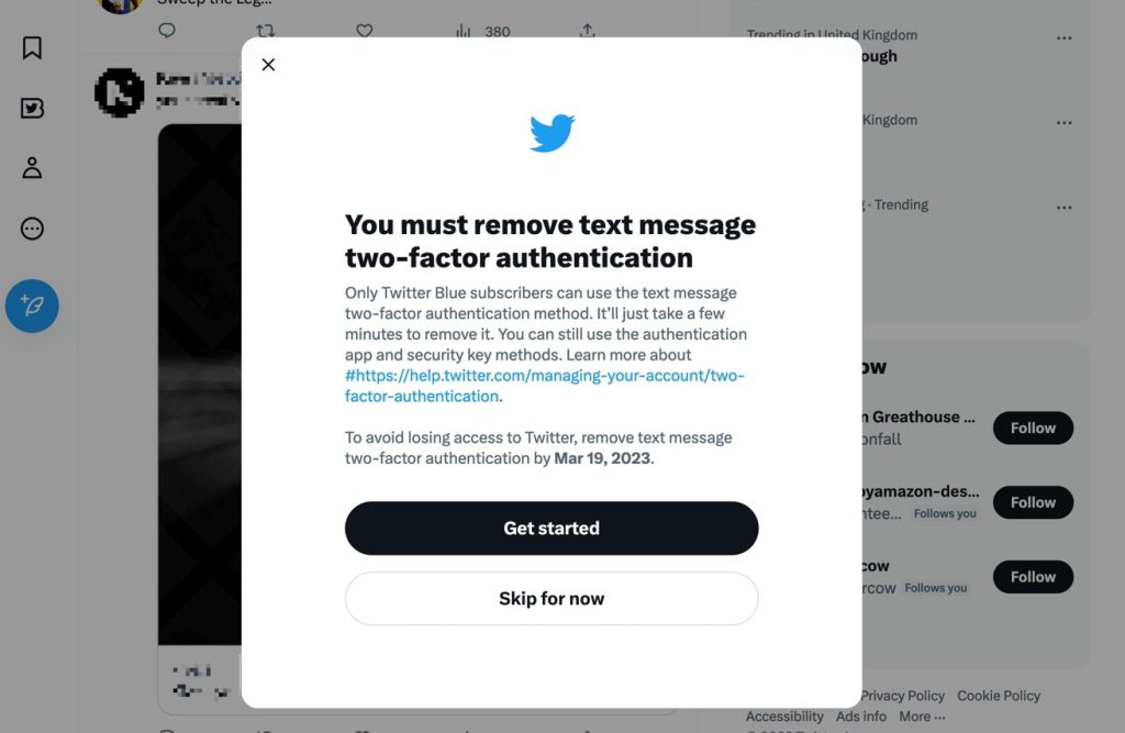 Twitter: Αλλαγές σε two-factor <strong>authentication</strong> 2 Twitter two factor authentication pop up