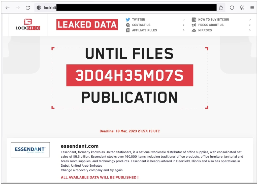 Το LockBit ransomware λέει ότι χάκαρε την Essendant