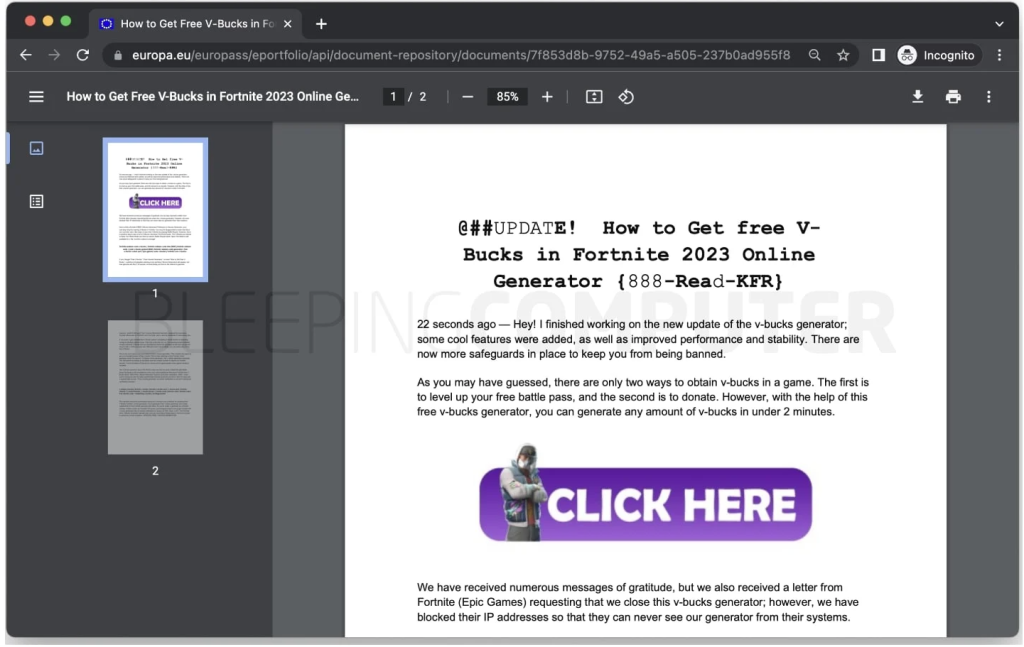 University sites using MediaWiki and TWiki hacked to spread Fortnite spams 5 Fortnite