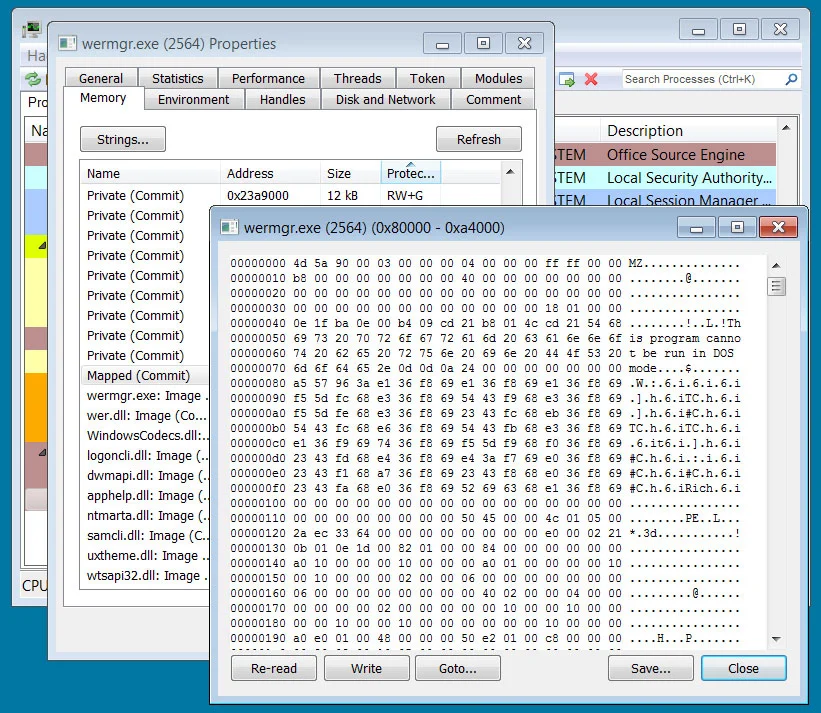 QBot: Διανέμεται πλέον με email μέσω PDF και WSF συνημμένα 6 QBot Windows Error Manager injection