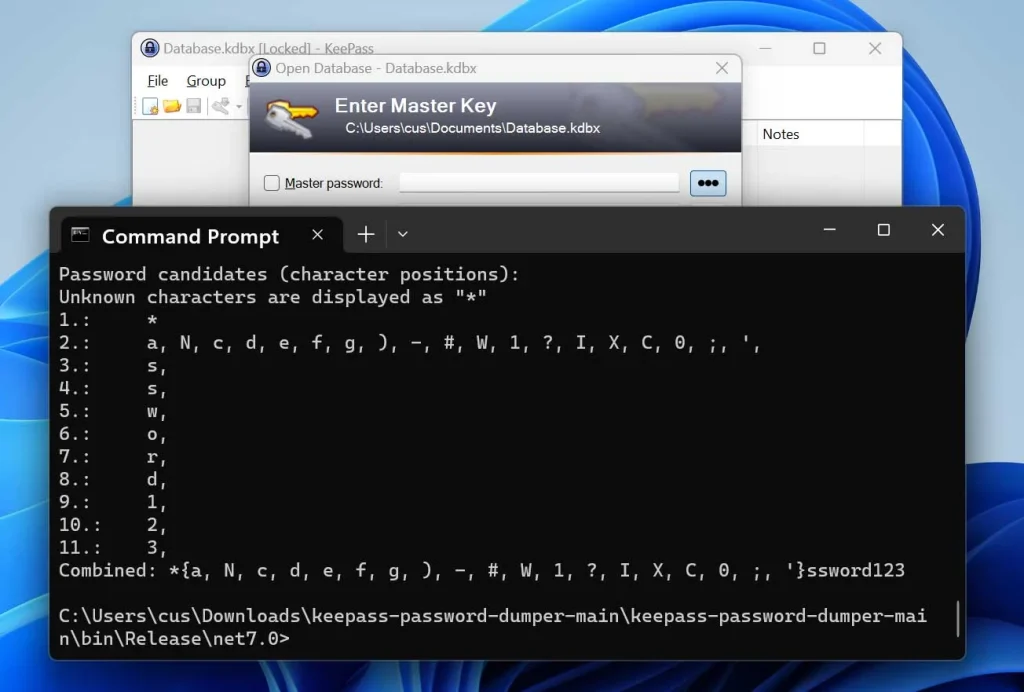 KeePass password vulnerability