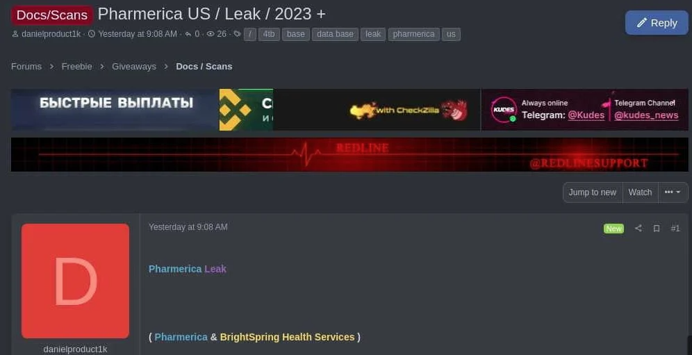 Ransomware group steals data of 5.8 million PharMerica patients