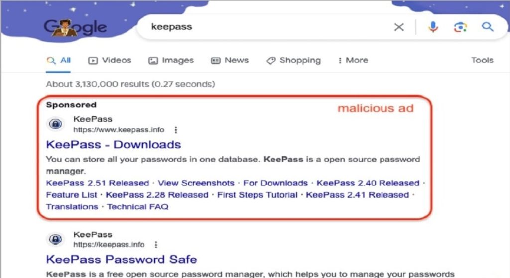 Fake Google Ads Promote KeePass and Distribute Malware 2 Fake Google Ads Promote KeePass and Distribute Malware