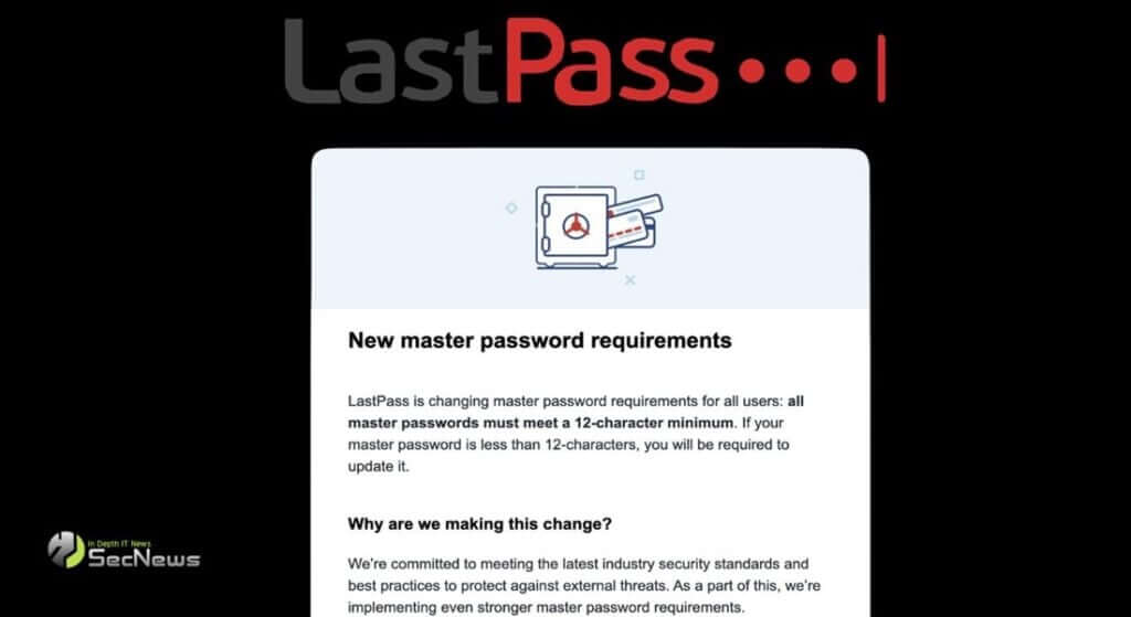 LastPass: Enforces the use of 12-character master passwords 1 LastPass master passwords