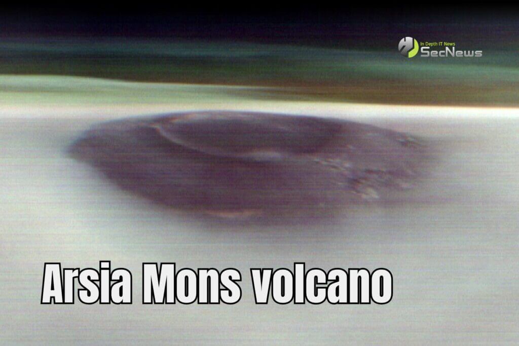 Mars: Impressive photo of volcano above the clouds 1 Mars volcano Arsia Mons Mars Odyssey