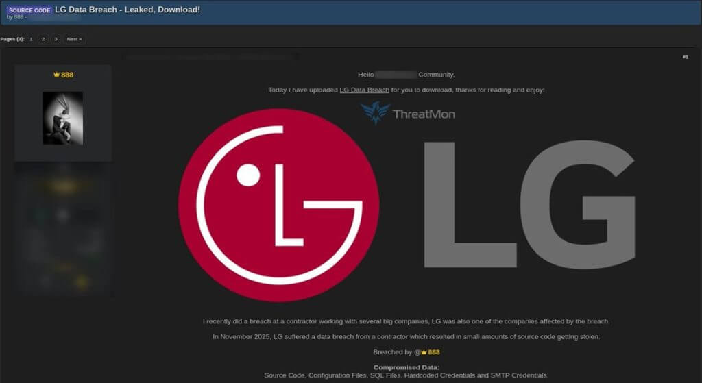 Hacker φέρεται να δημοσίευσε δεδομένα και source code της LG