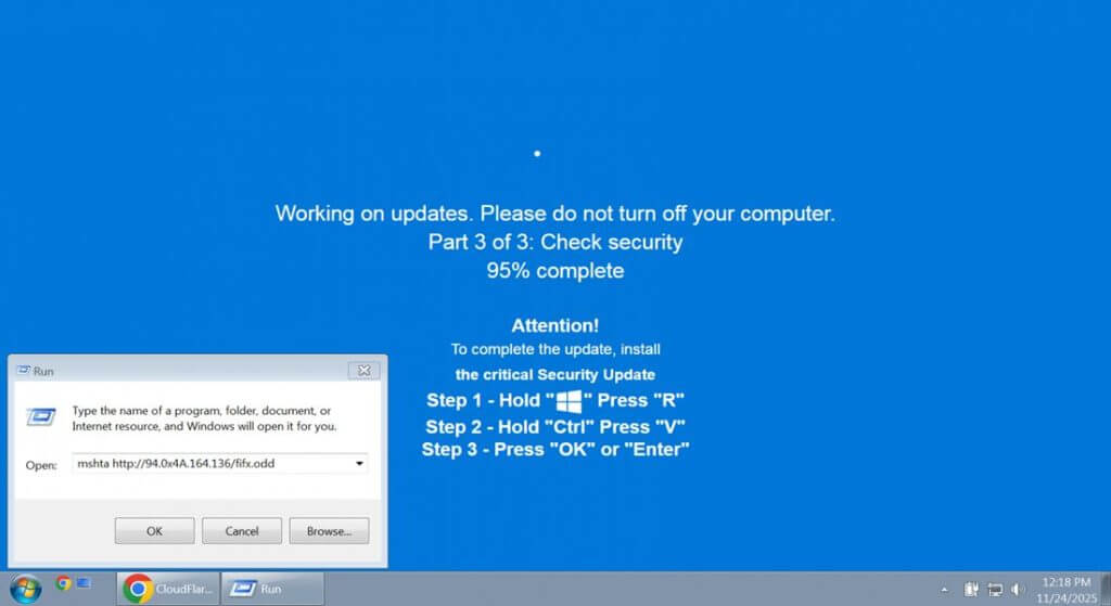 ClickFix: Fake Windows update to distribute malware 2 ClickFix: Fake Windows update to distribute malware
