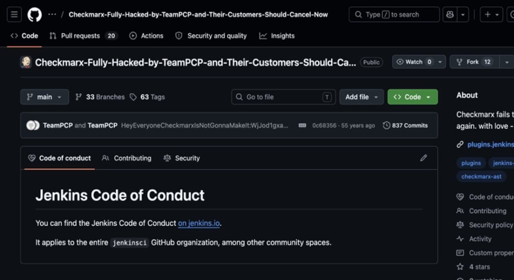 TeamPCP breached Checkmarx's Jenkins AST Plugin