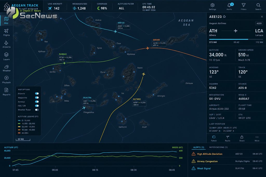 ADS-B flight tracking Αιγαίο Ελλάδα FlightRadar24 OpenSky