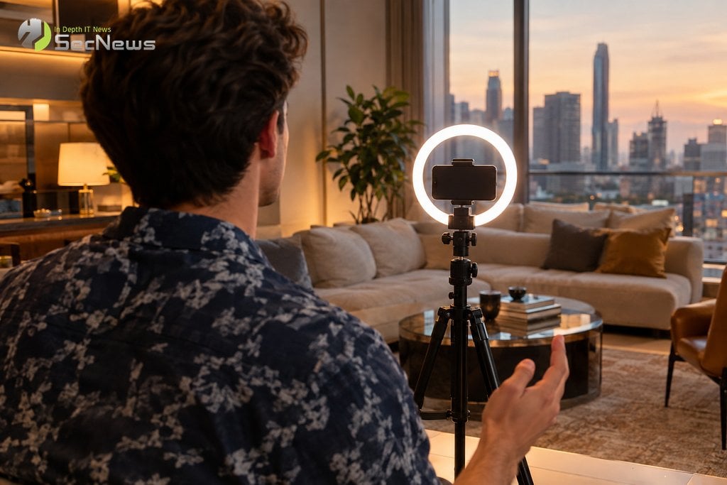Influencer records video to promote investment scheme